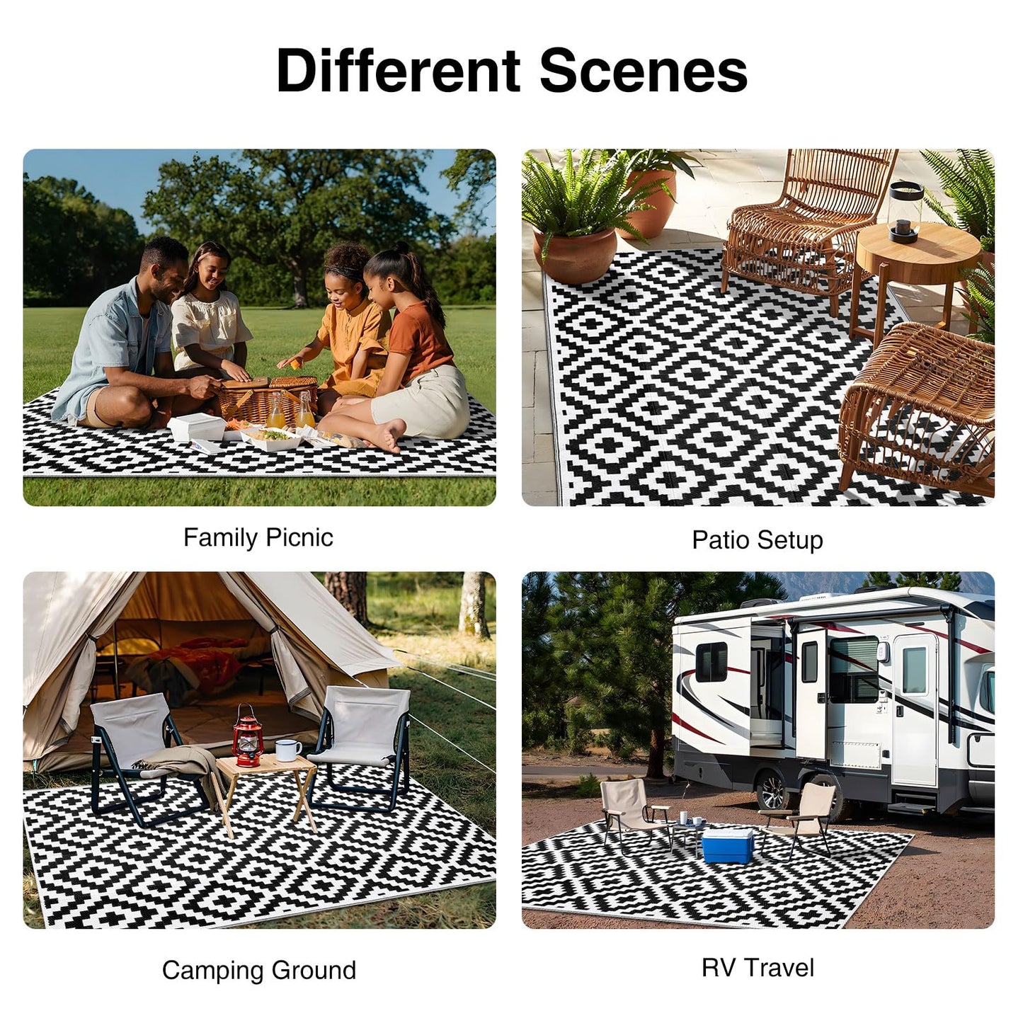 Waterproof Outdoor Rug 5x8 ft by OLANLY