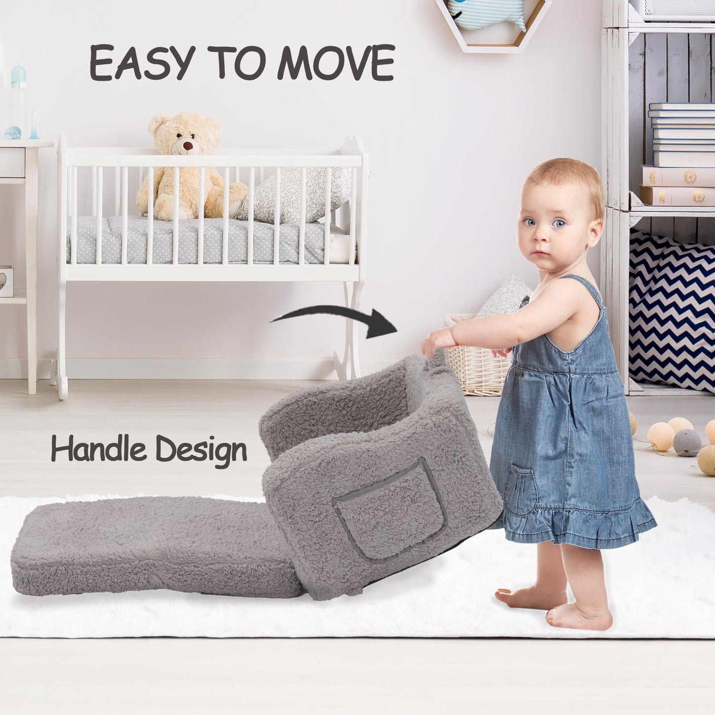 VINYUSE 2-in-1 Toddler Couch and Lounger