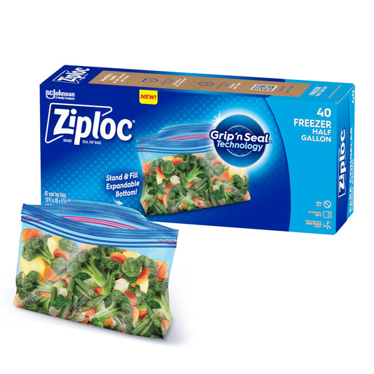 40 Count Ziploc Half Gallon Freezer Bags