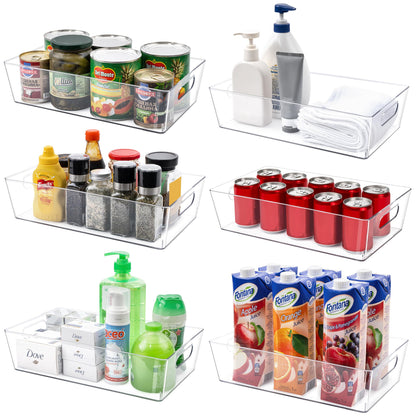 Clear Storage Bins for Home Organization - 6 Pack