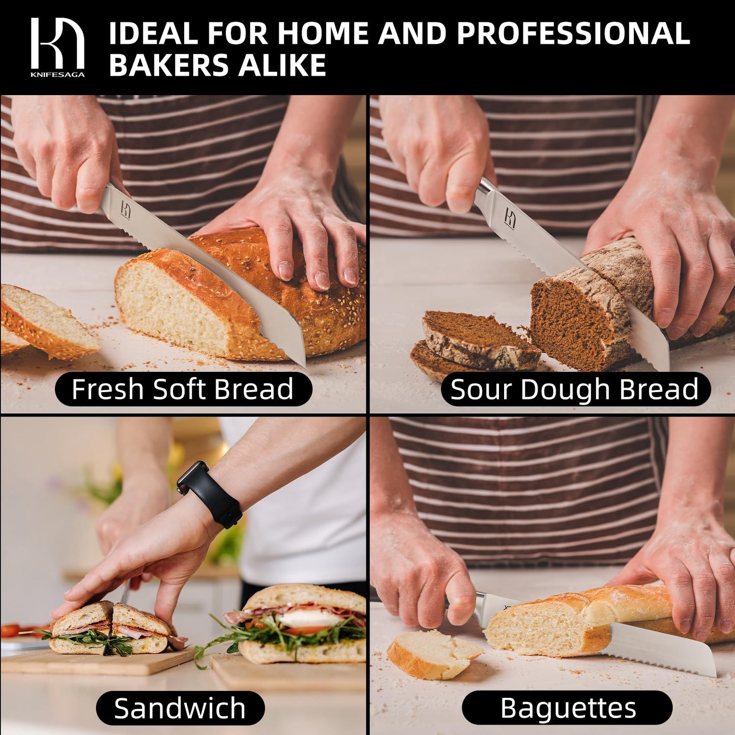 Serrated Bread Knife for Homemade Sourdough
