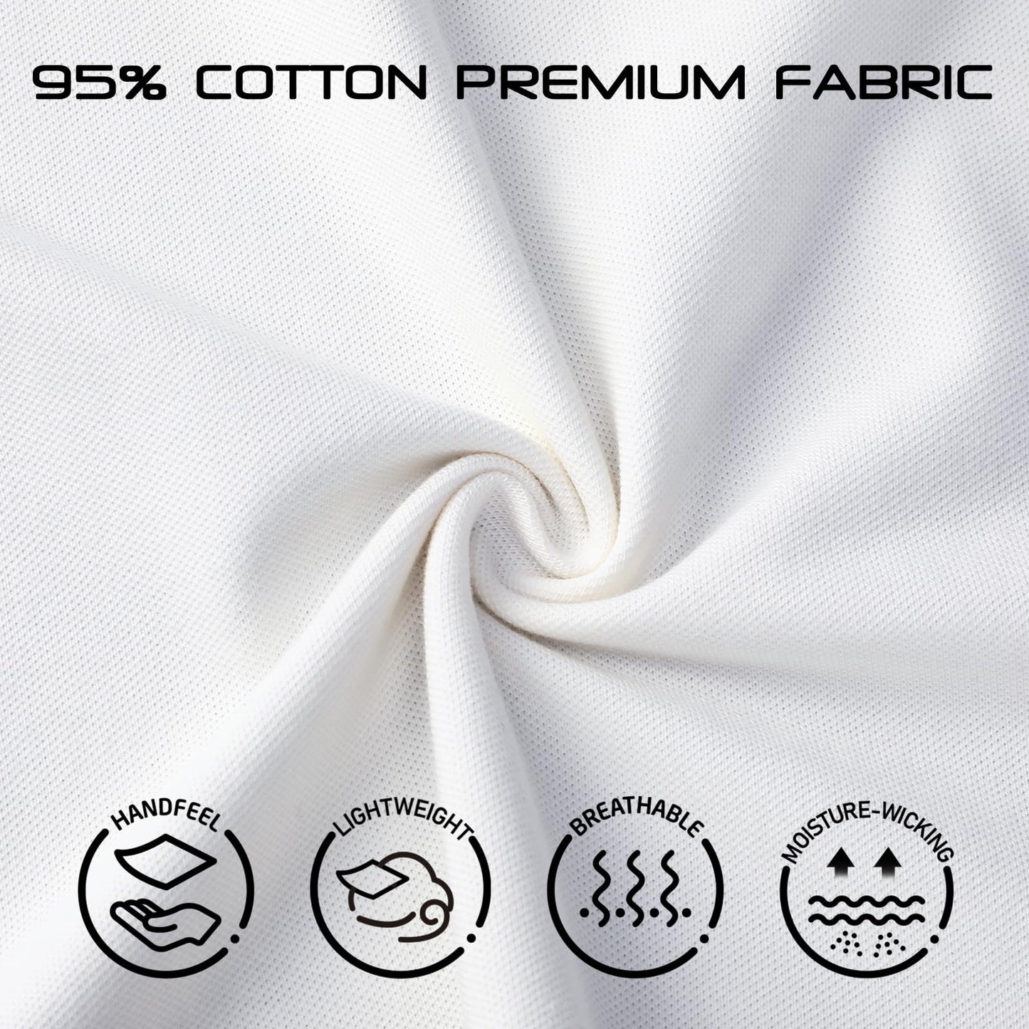 Haimont White Polo Shirts for Men Short Sleeve Cotton Golf Tshirts with Collar, Regular Fit, S