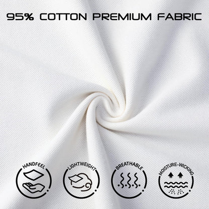 Haimont White Polo Shirts for Men Short Sleeve Cotton Golf Tshirts with Collar, Regular Fit, S