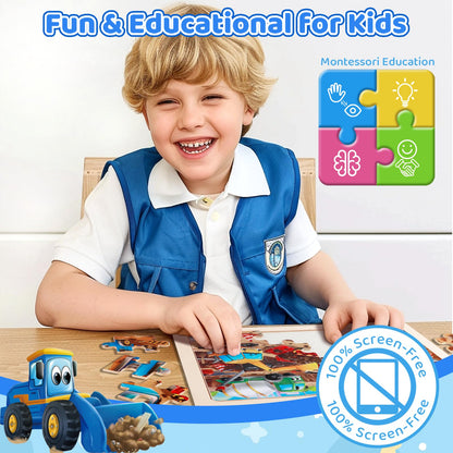 Wooden City Life Puzzles for Kids Ages 3-8