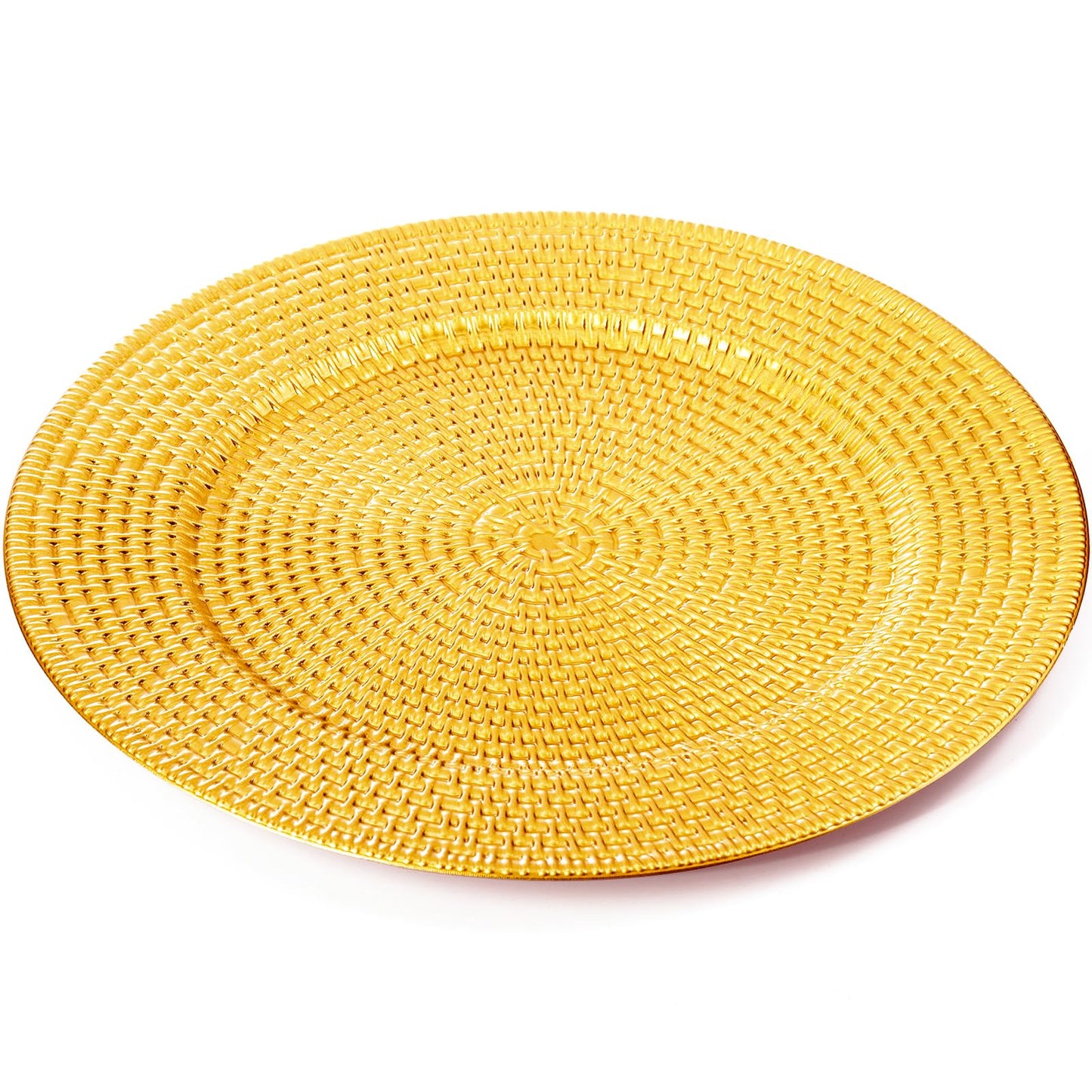Nicunom 12 Pack Gold Charger Plates, 13 Inch Round Chargers Plate Reusable Plastic Chargers for Dinner Plates, Decorative Charger Plates for Table Setting Wedding Party Event Decoration