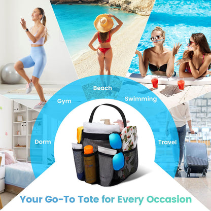 Portable Mesh Shower Caddy with 9 Pockets