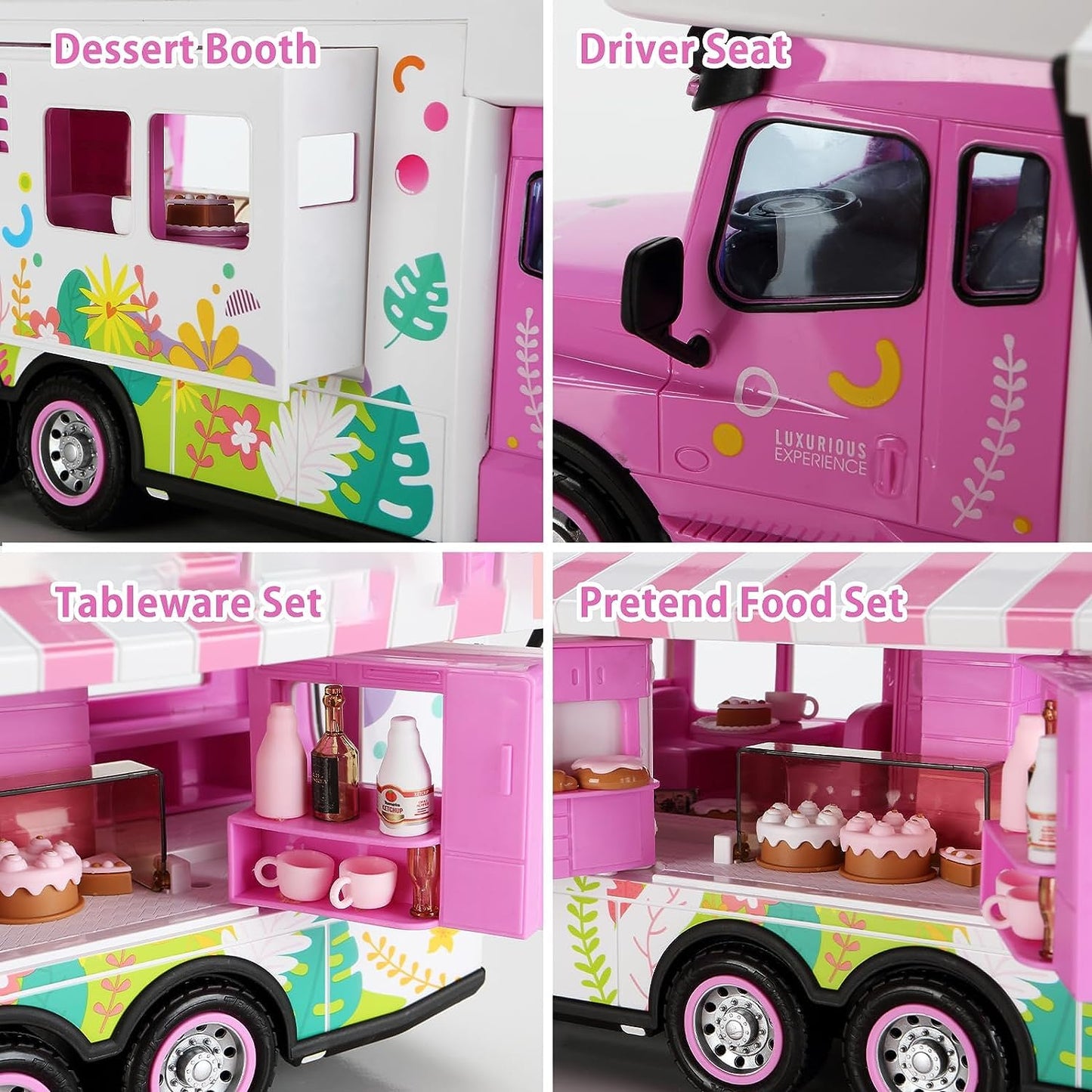 Remote Control Food Truck Toy Playset for Girls