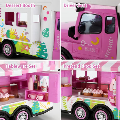 Remote Control Food Truck Toy Playset for Girls