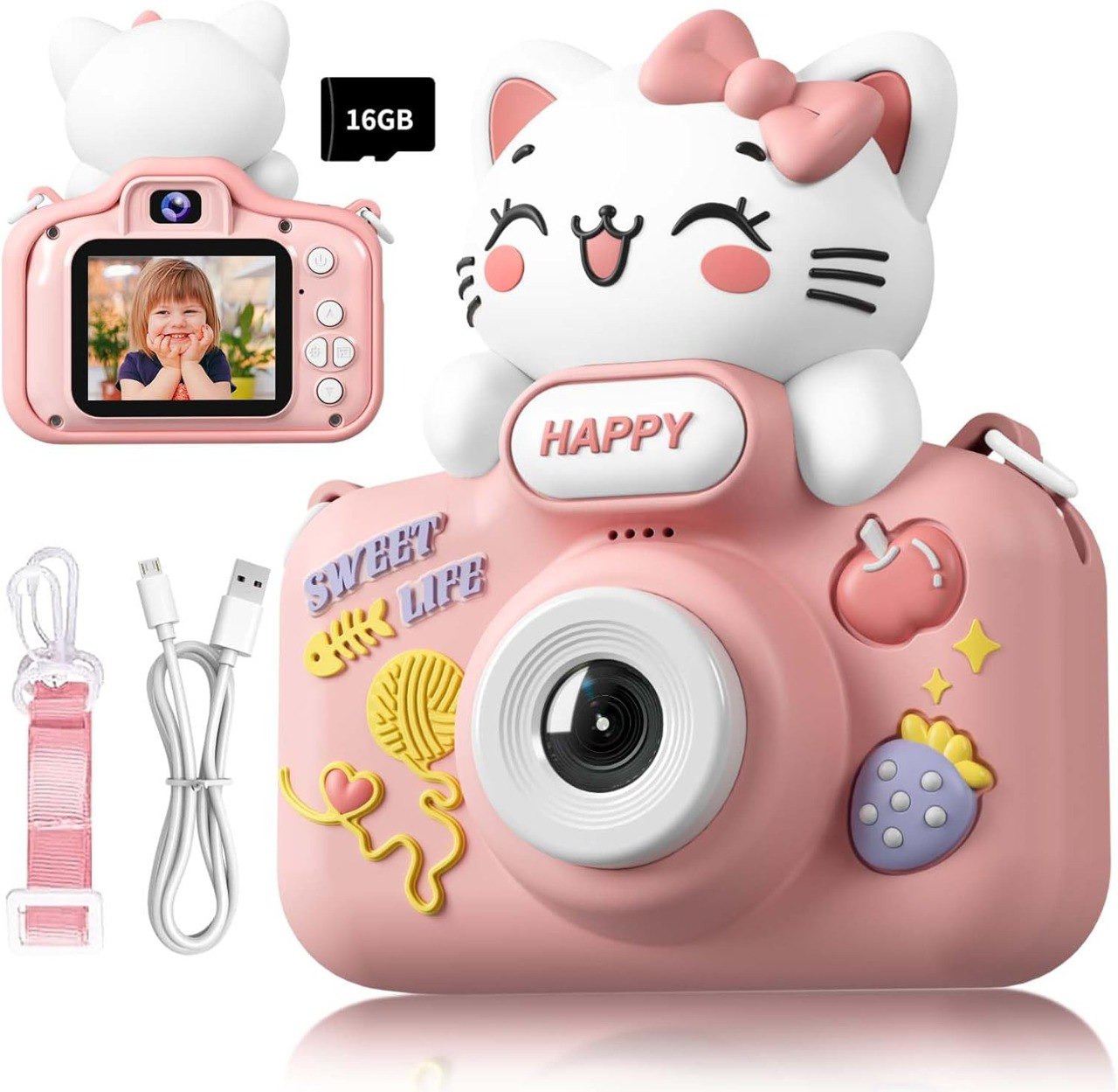 48MP 1080P Digital Kids Camera with 16GB Card