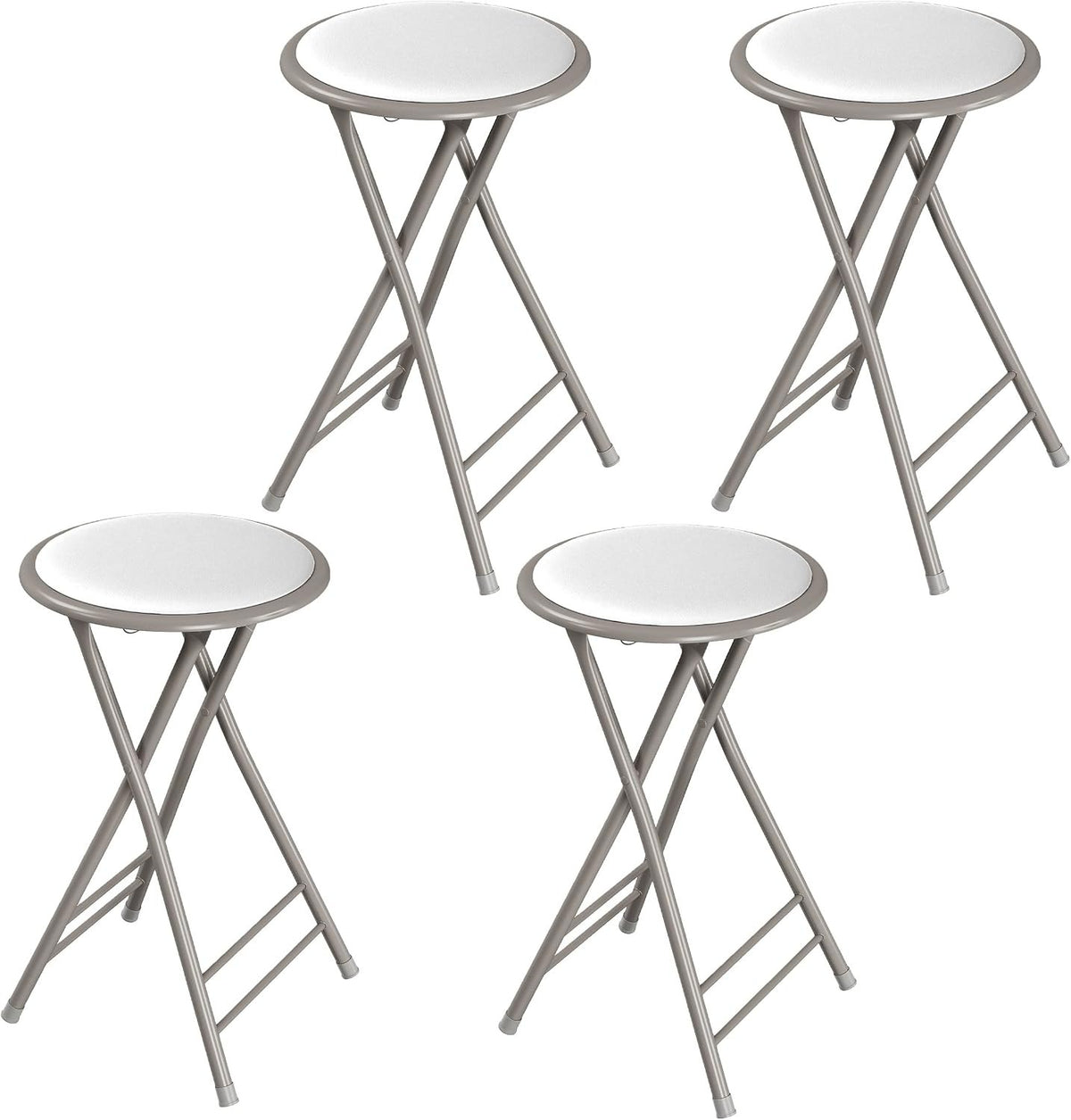 4 Pack Folding Padded Backless Stools