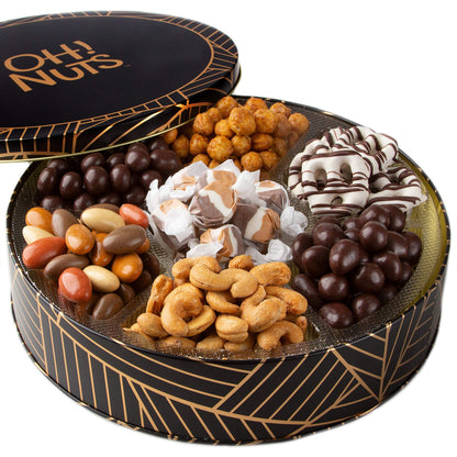 UPDATE: DEAD ❗ Oh! Nuts Christmas Chocolate Tins Gift Box, Gourmet Candy Basket Holiday Chocolates Covered Pretzels Gifts Food Sets For Men Women Prime Baskets Delivery Thanksgiving Valentines Day Delivered