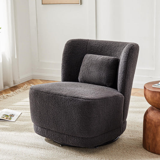 Modern Velvet Swivel Accent Chair with Cushion