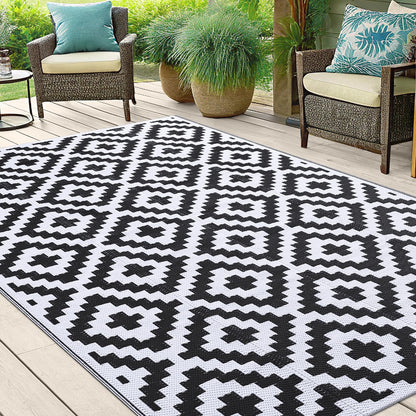 Smiry Waterproof Reversible Outdoor Rug 5x8 ft