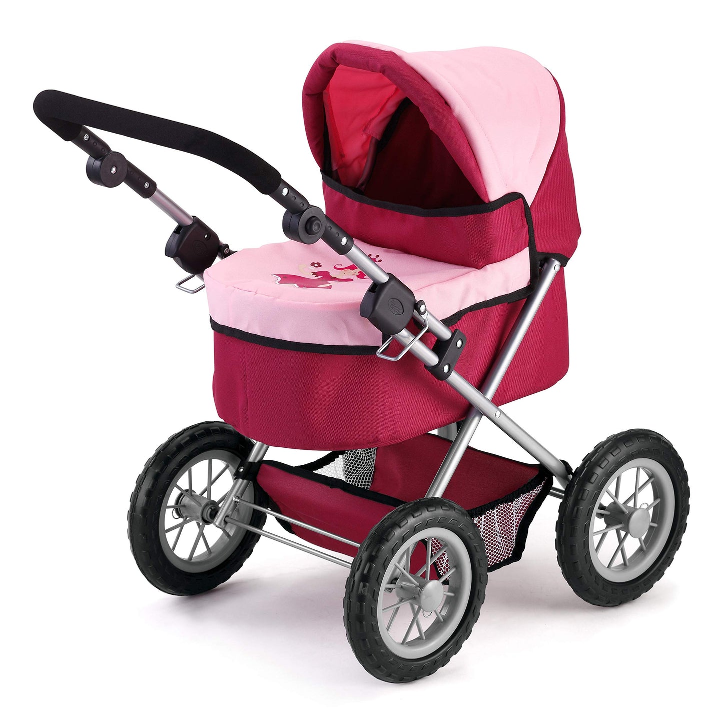 Bayer Design Baby Doll Trendy Pram - Bordeaux, Red and Pink