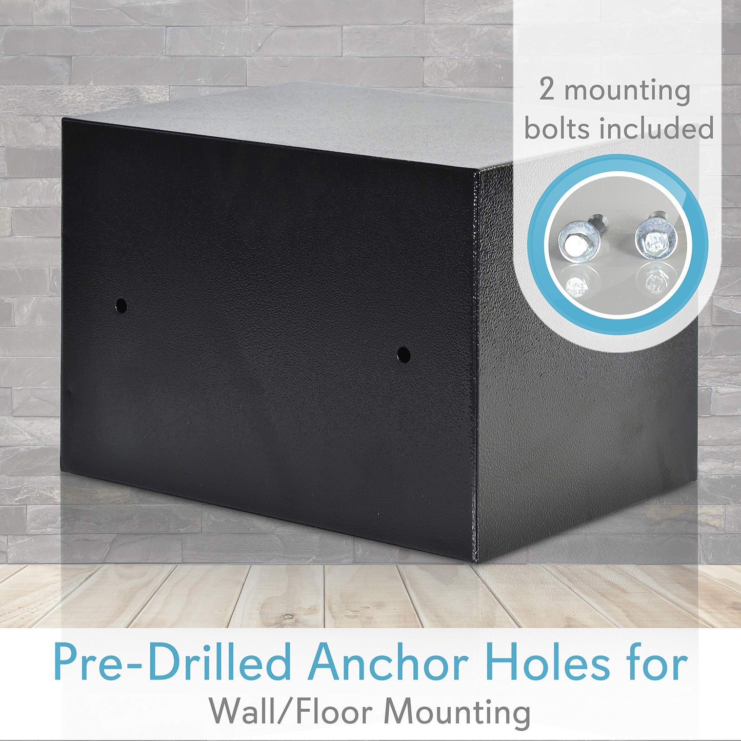 SereneLife Premium Steel Digital Safe Box - 9.1" x 6.7" x 6.7" | Secure Storage for Cash, Firearms, Jewelry & More | Great For Hotels, Cabinets & Home Use | Electronic & Mechanical Access - 2 Keys