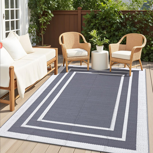 OLANLY Waterproof Reversible Outdoor Rug 5x8 ft