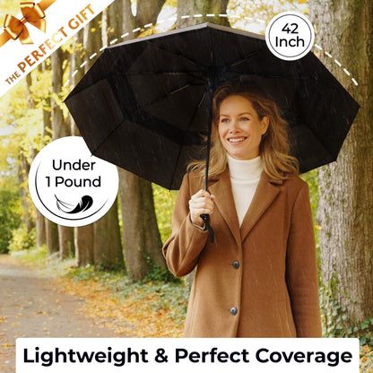TUMELLA Windproof Compact Travel Umbrella - Automatic