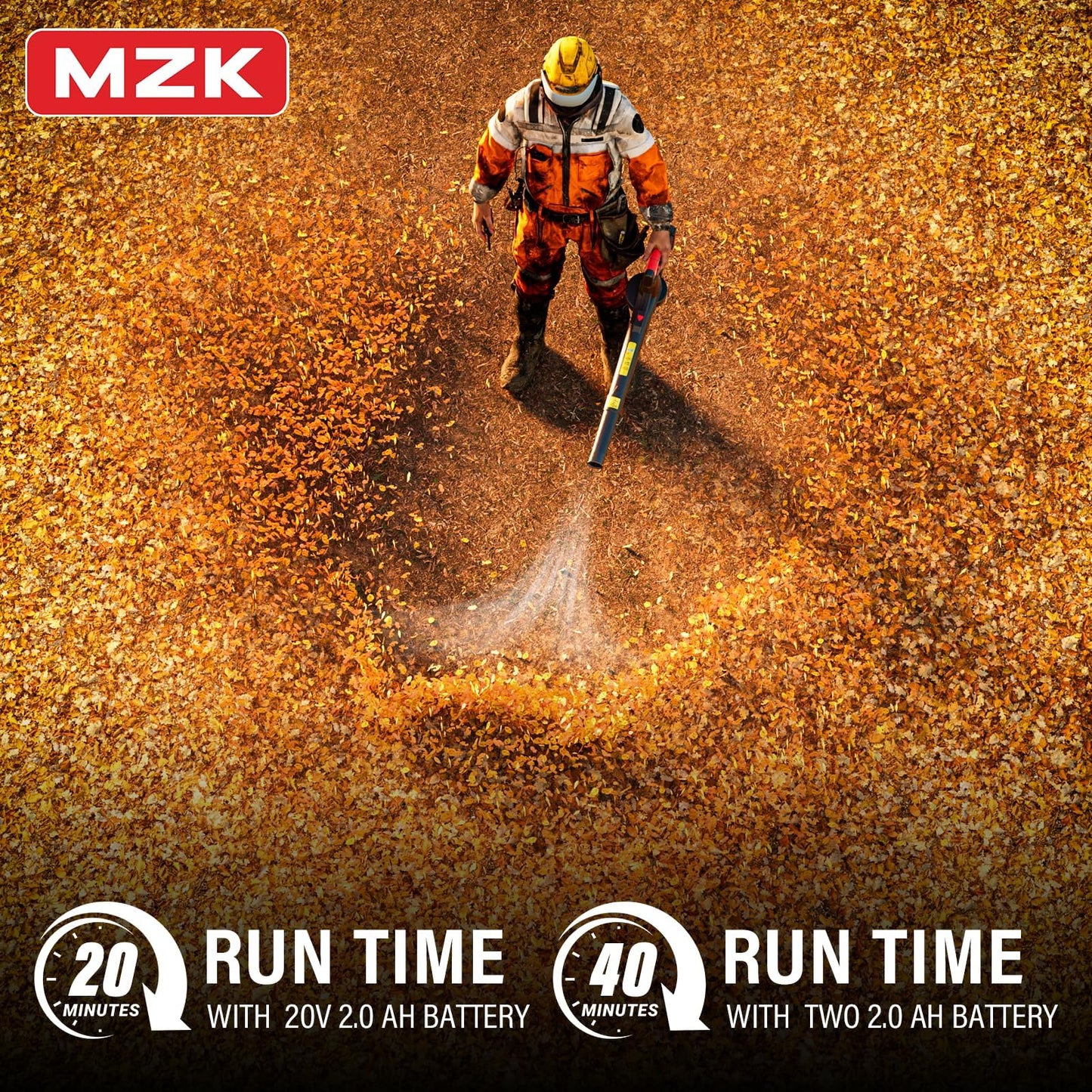 MZK 20V Cordless Leaf Blower, Lightweight Design