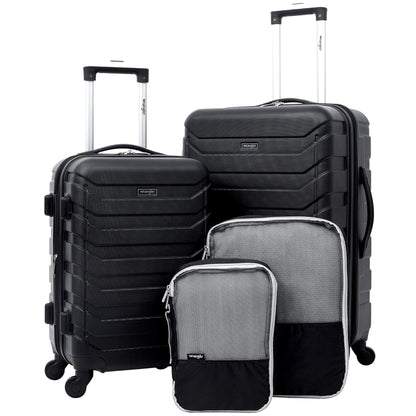 Wrangler Miami Luggage & Packing Cubes, Black, 4 Piece Set