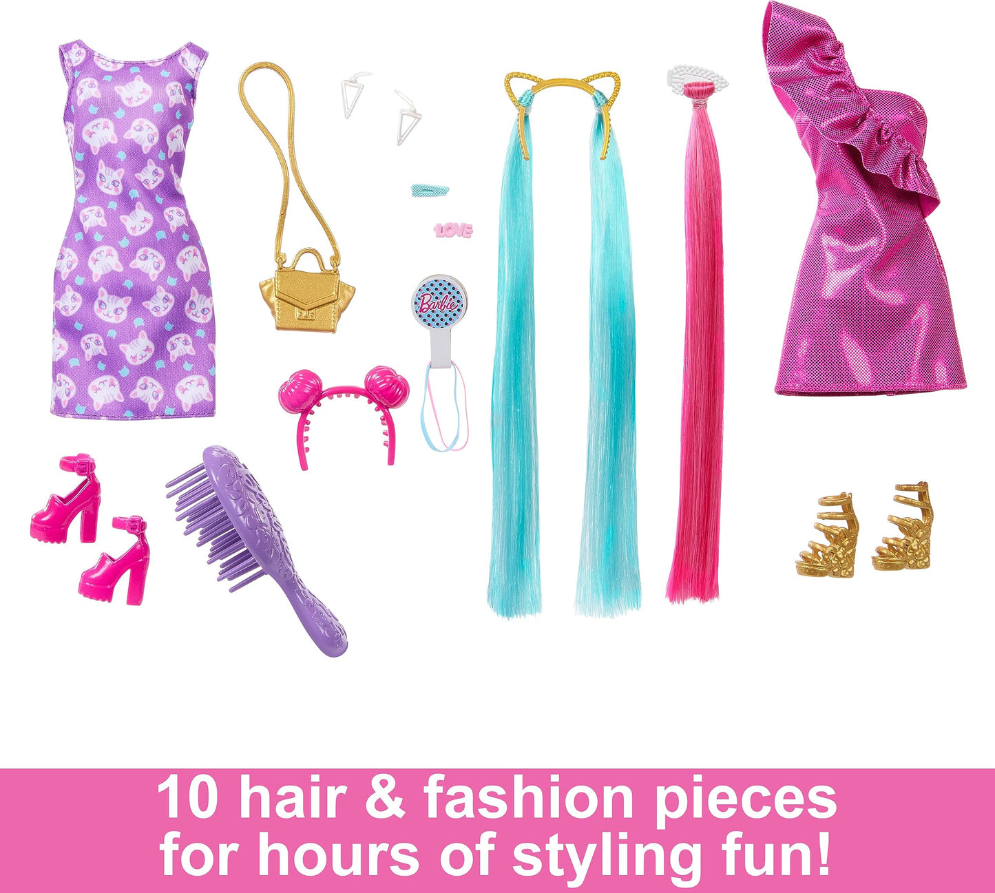 Barbie Fashion Doll with Color-Streaked Hair Set