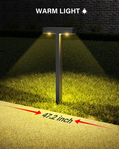 ROSHWEY Solar Pathway Lights, 6 Pack Solar Lights Outdoor Waterproof IP65, Modern Solar Path Lights, Outside Lights Solar Powered Landscape Lighting for Yard, Walkway, Driveway, Patio, Warm Light