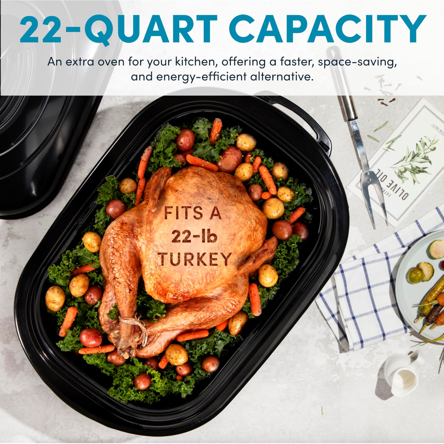 AROMA 18Qt Roaster Oven with Self-Basting Lid