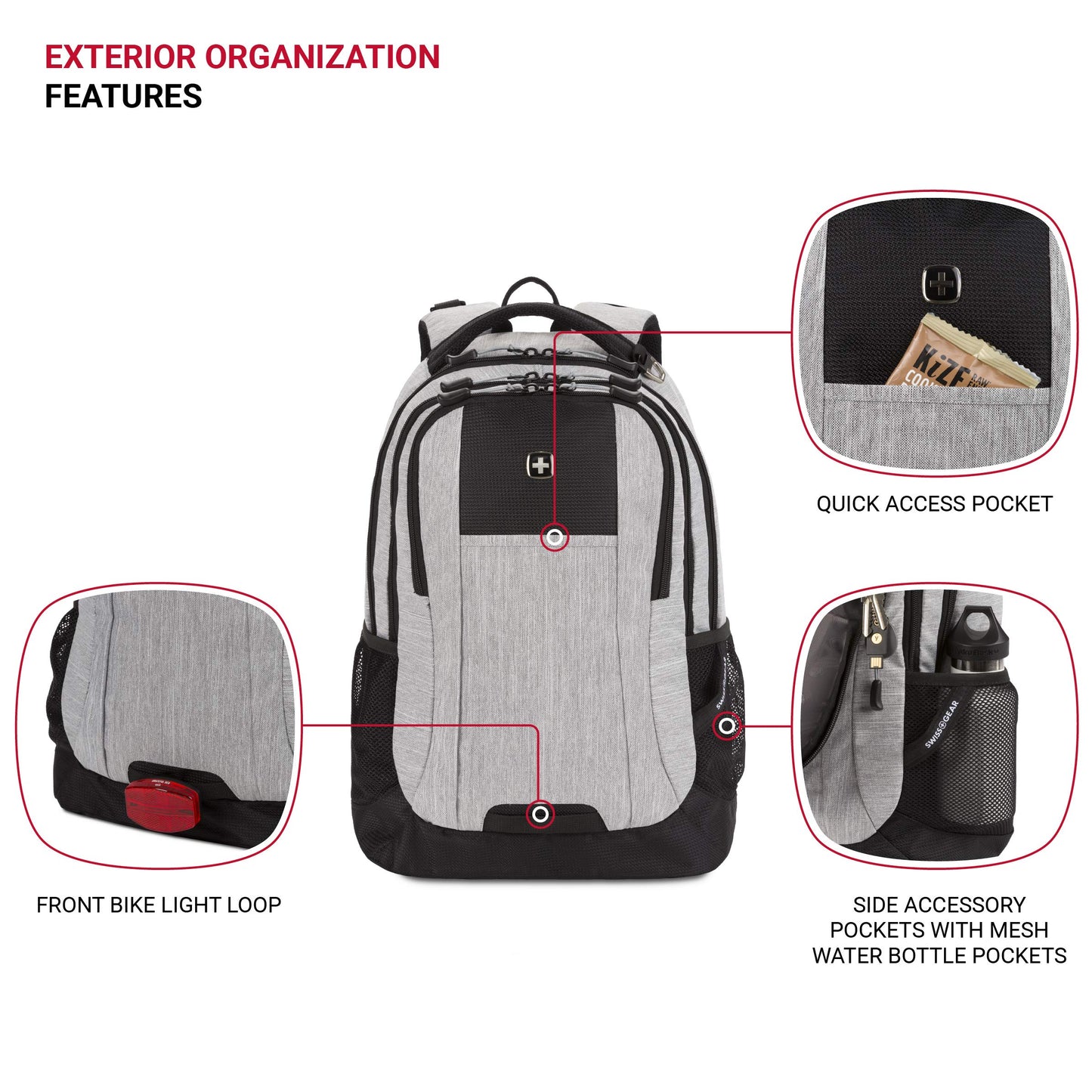 SwissGear 18-Inch Laptop Backpack in Heather Grey