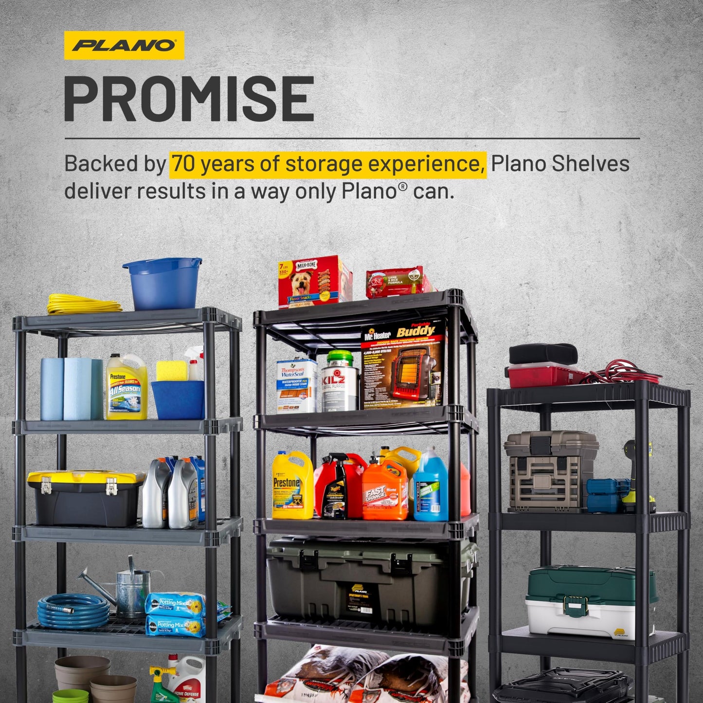 4-Shelf Plastic Storage Shelves by Plano