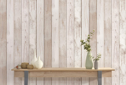 Wood Panel Peel and Stick Wallpaper (19.6" x 118", Light Texture, Washed White Panel) Waterproof and Easy to Clean Self-Adhesive Film for Any Surfaces and Furnitures
