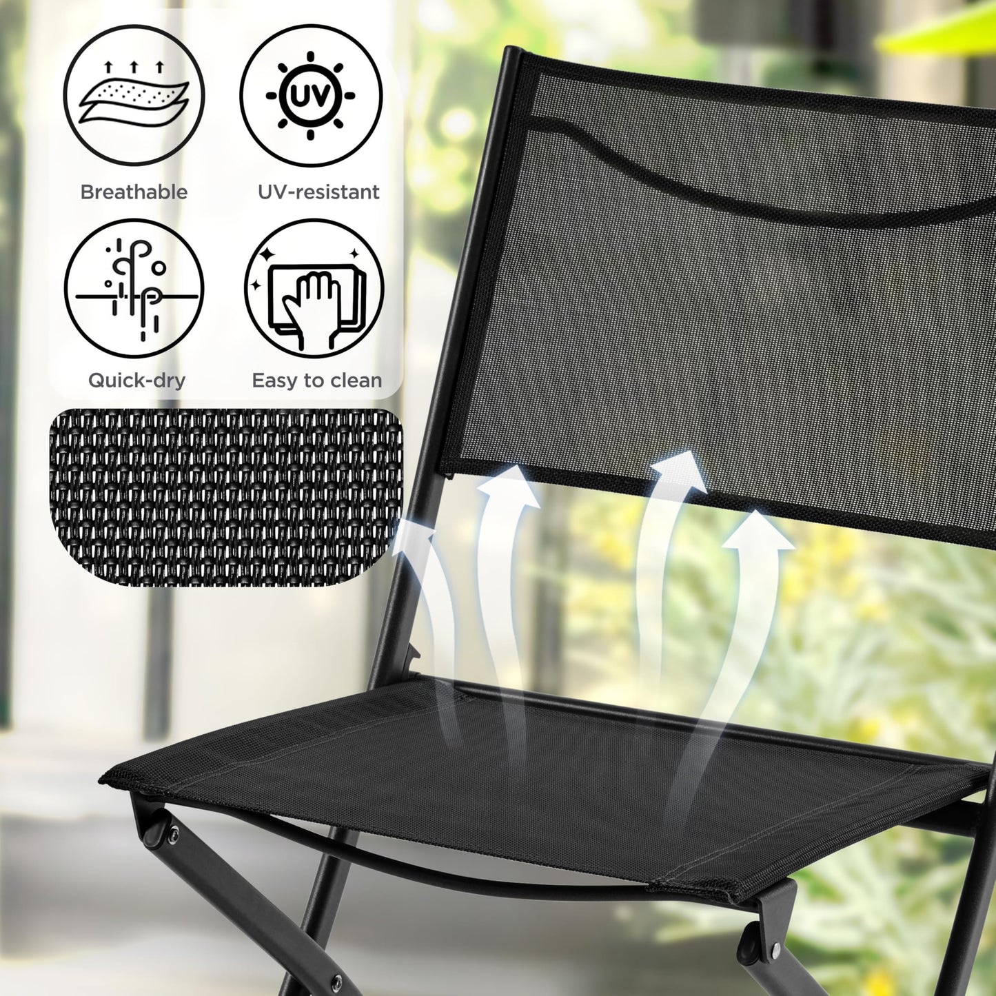 Yaheetech 4-Pack Outdoor Folding Dining Chairs