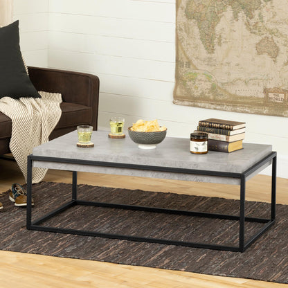 South Shore Industrial Coffee Table, Concrete Gray