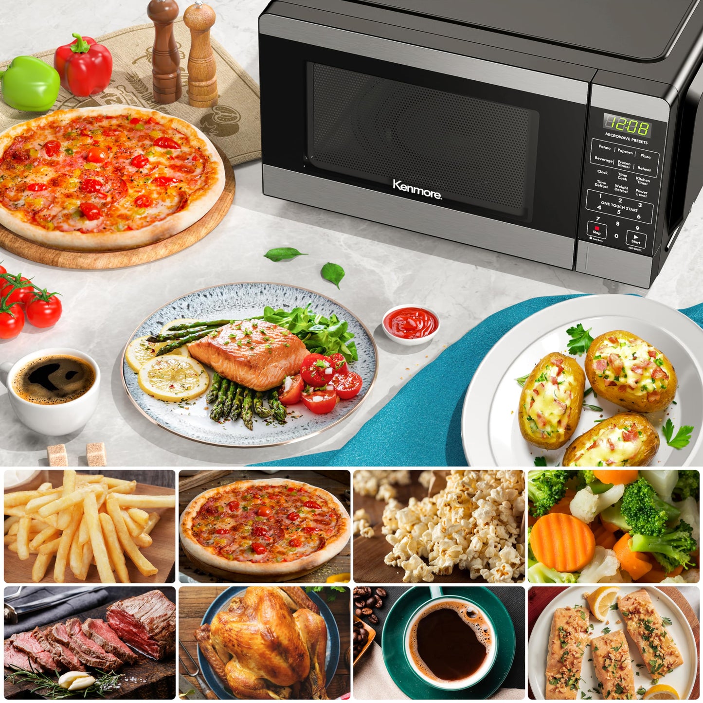 Kenmore 0.7 Cu Ft Stainless Steel Microwave Oven