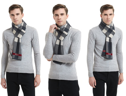 Men's Winter Cashmere Wool Scarf - Warm & Soft