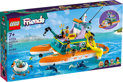 LEGO Friends Sea Rescue Boat 41734 Building Toy Set for Boys & Girls Ages 7+ Who Love The Sea, Includes 4 Mini-Dolls, a Submarine, Baby Dolphin and Toy Accessories for Ocean Life Role Play