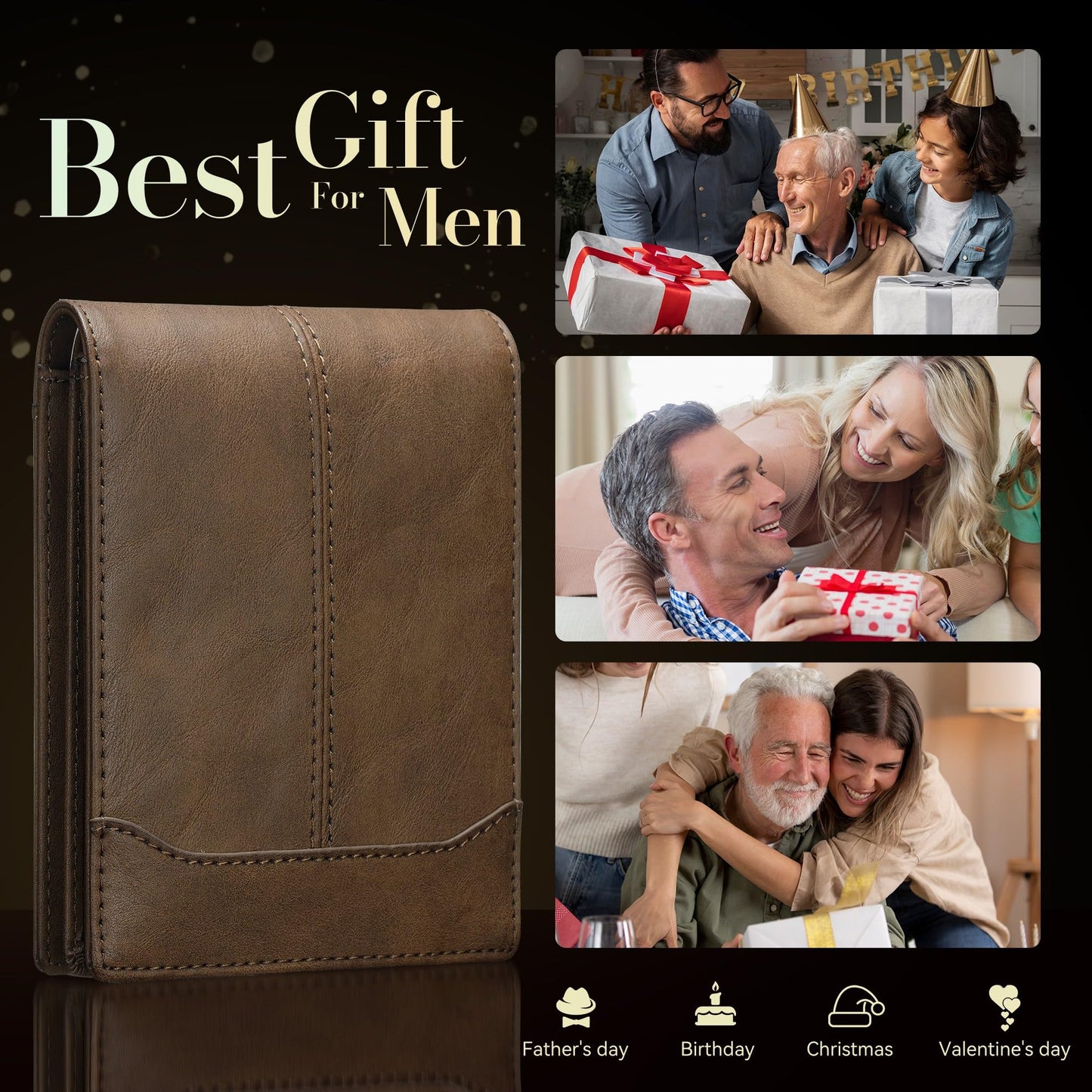 Furid Slim RFID Leather Card Wallet for Men