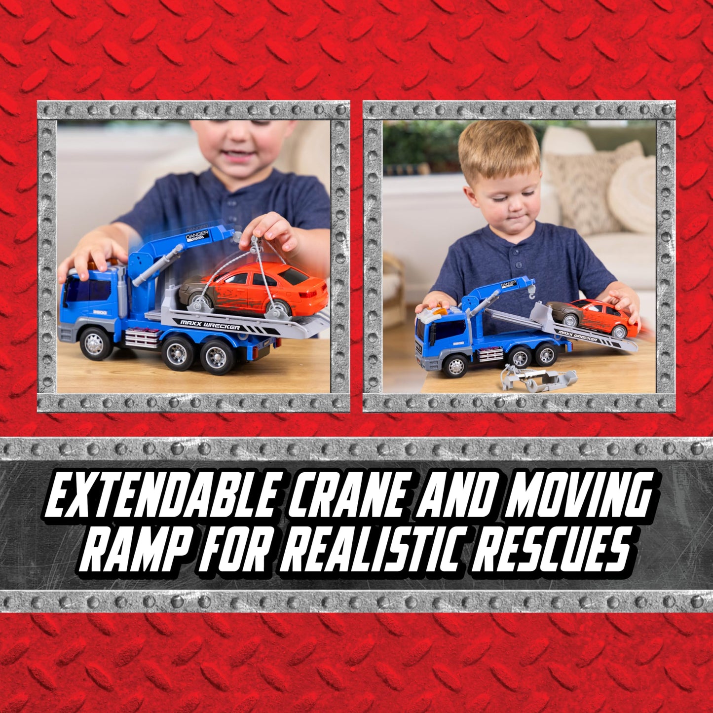 Maxx Action Long Hauler Wrecker with Car