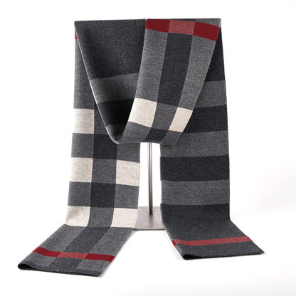 Men's Winter Cashmere Wool Scarf - Warm & Soft