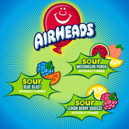 Airheads Sour Taffy Candy Bars Variety Pack