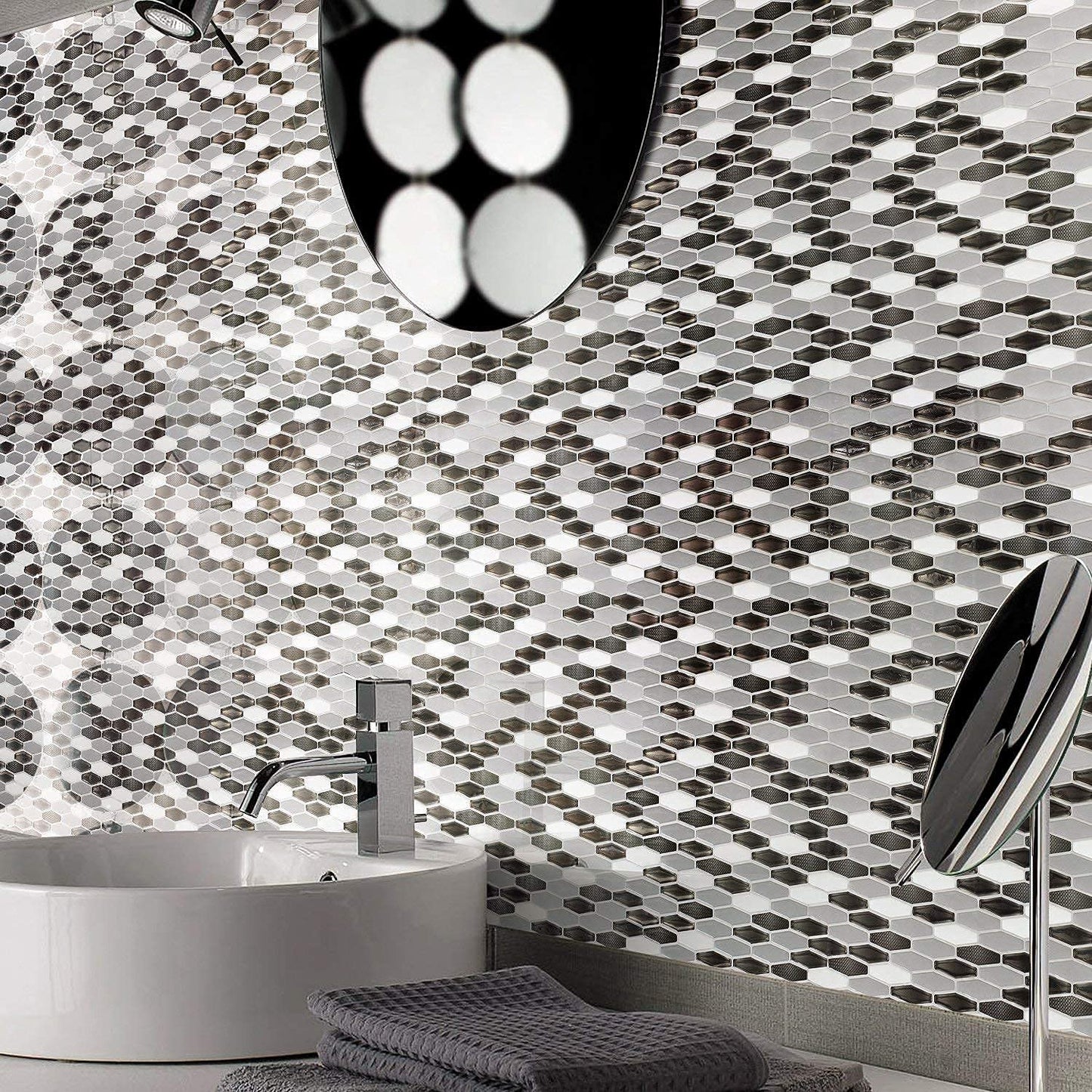 Art3d Black/White Marble Wall Panel Pack of 6
