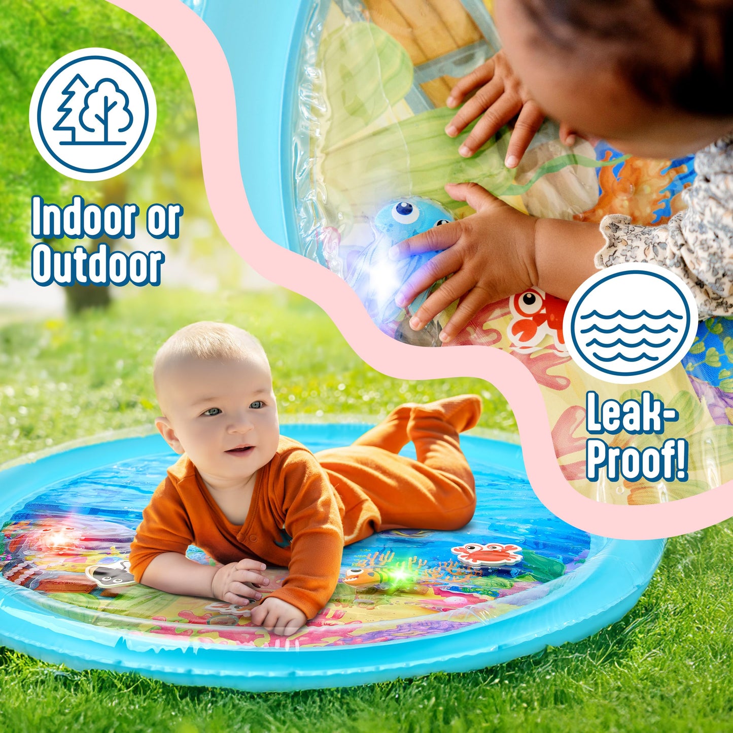 SplashEZ Tummy Time Water Mat with LED Fish