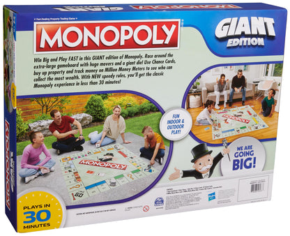 Monopoly Board Game Giant Edition Game for Kids | Family Board Game | Outdoor Games | Kids Games with Massive Board, Cards, Tokens, for Kids Ages 6+