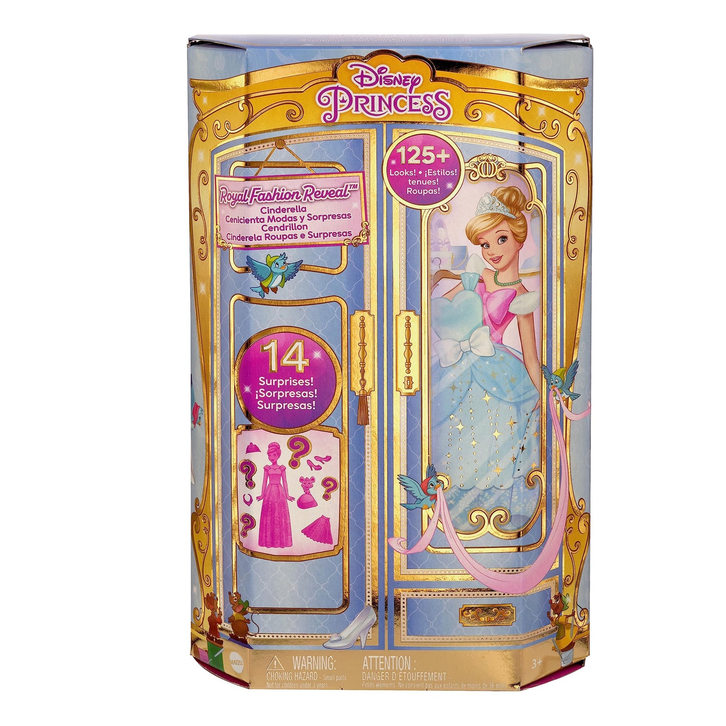 Mattel Disney Princess Cinderella Fashion Doll & Mystery Friend with 12 Surprise Fashions & Accessories, Unboxing Toy