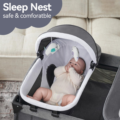 Pamo Babe Portable Playpen with Mattress and Changing Table