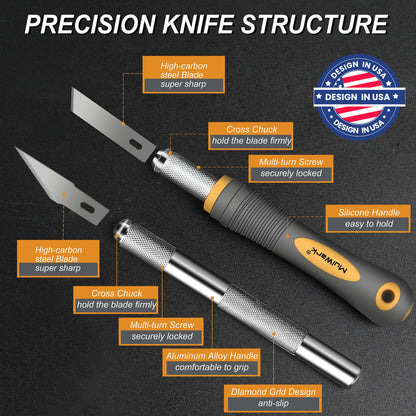 136-Piece Precision Hobby Knife Set by MULWARK