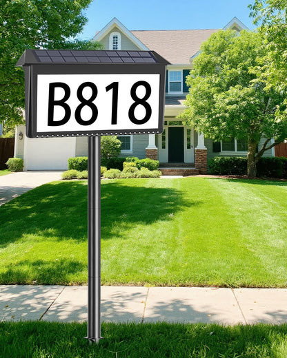 Solar LED House Number Sign for Outdoor Use