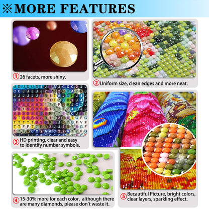 MISSIKAIN 5D Diamond Painting Art Kits for Adults Moon Reflection, DIY Abstract Landscape Diamond Painting Arts Crafts for Home Decor Gift, Paint with Diamonds by Numbers for Beginners, 12x16 Inch