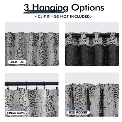 Elegant Black Curtains with Boho Medallion Pattern