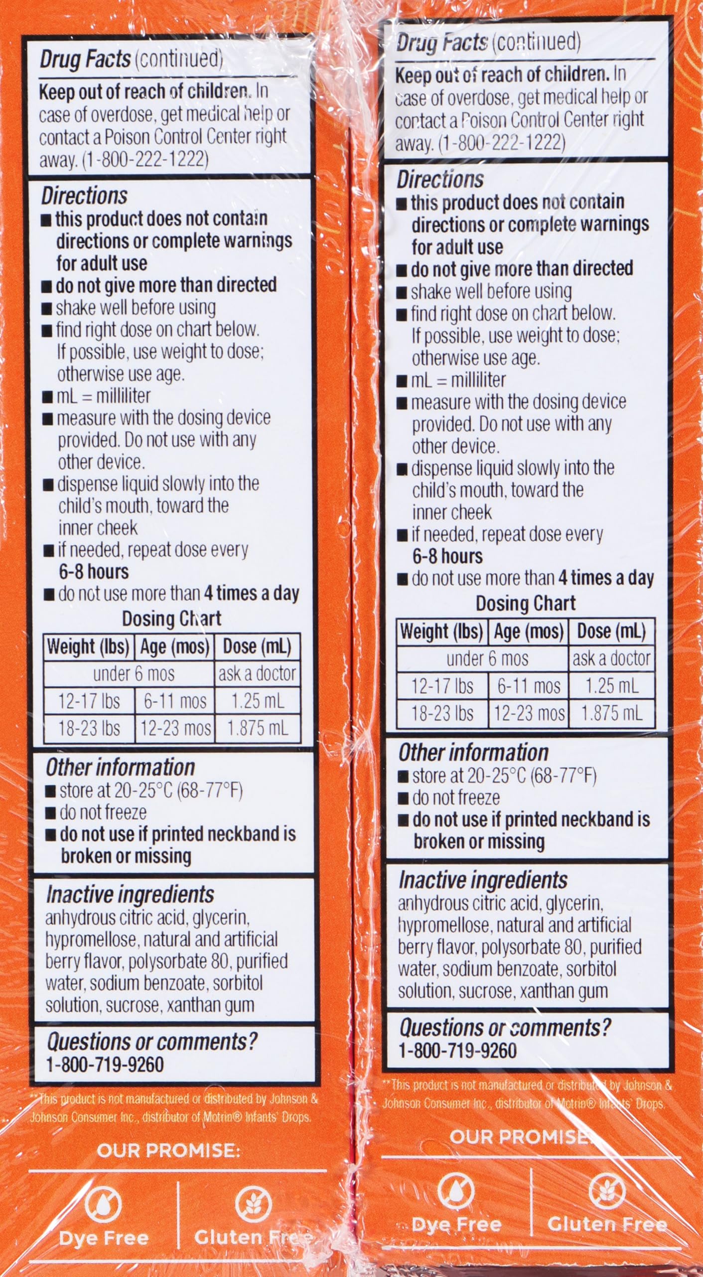 2 Pack Rite Aid Dye-Free Ibuprofen Drops