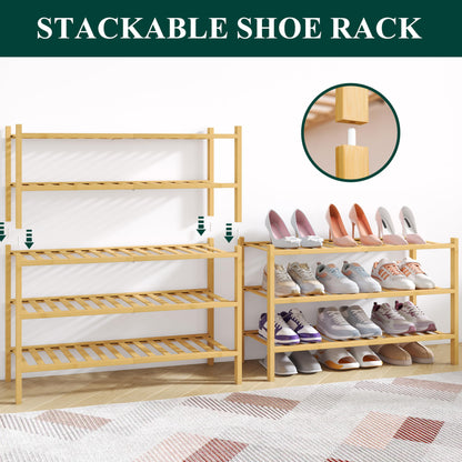 3-Tier Bamboo Shoe Rack Organizer by Smiry