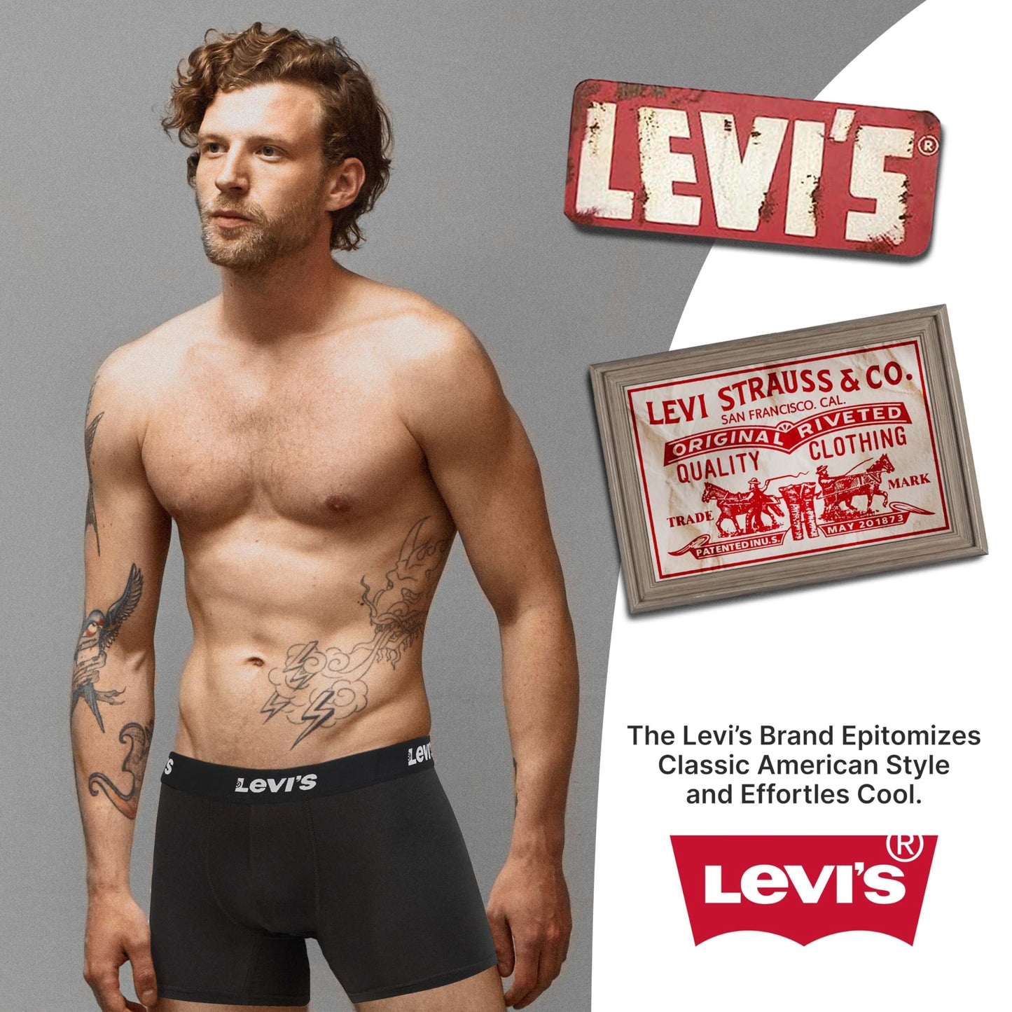 Levi's Mens Underwear Microfiber Boxer Brief for Men Ultra Soft 3 Pack Black